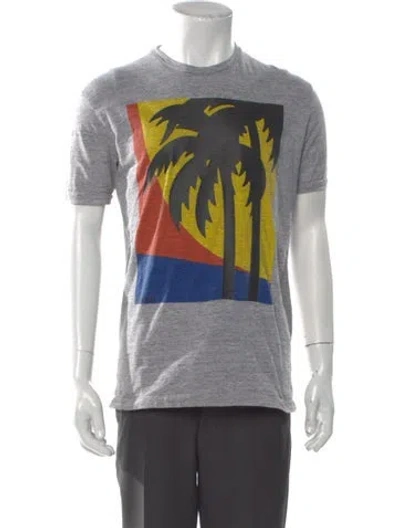 Pre-owned Dsquared2 Graphic Print Crew Neck T-shirt In Gray