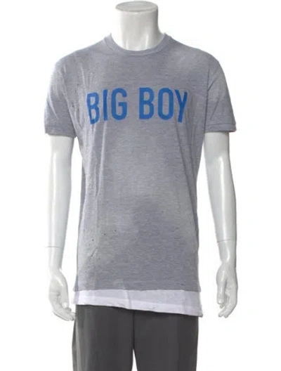 Pre-owned Dsquared2 Graphic Print Crew Neck T-shirt In Gray