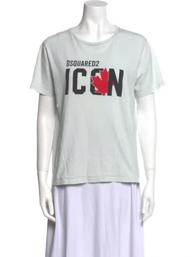 Pre-owned Dsquared2 Graphic Print Crew Neck T-shirt In Green