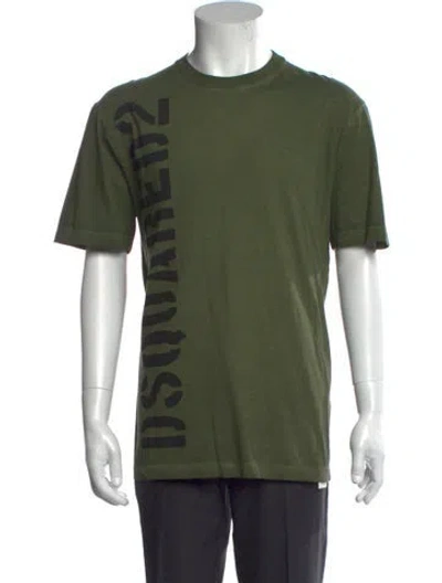 Pre-owned Dsquared2 Graphic Print Crew Neck T-shirt In Green
