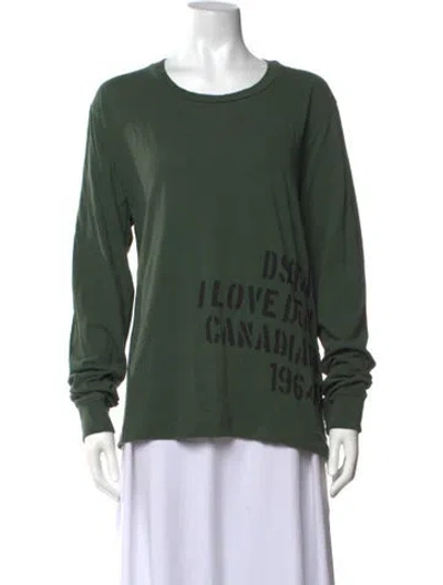 Pre-owned Dsquared2 Graphic Print Crew Neck T-shirt In Green