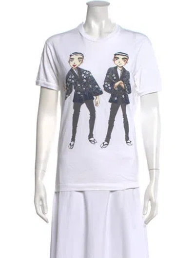 Pre-owned Dsquared2 Graphic Print Crew Neck T-shirt In Neutrals
