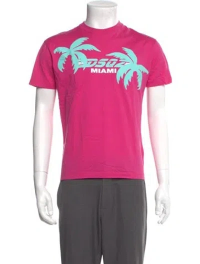 Pre-owned Dsquared2 Graphic Print Crew Neck T-shirt In Pink