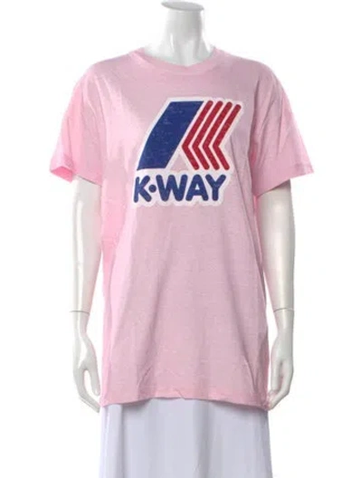 Pre-owned Dsquared2 Graphic Print Crew Neck T-shirt In Pink