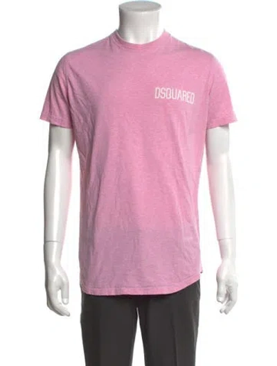 Pre-owned Dsquared2 Graphic Print Crew Neck T-shirt In Pink