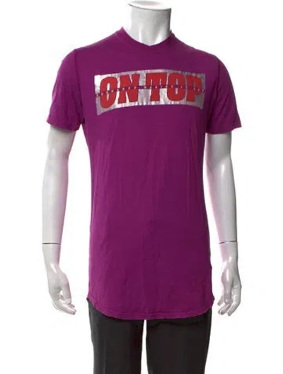 Pre-owned Dsquared2 Graphic Print Crew Neck T-shirt In Purple
