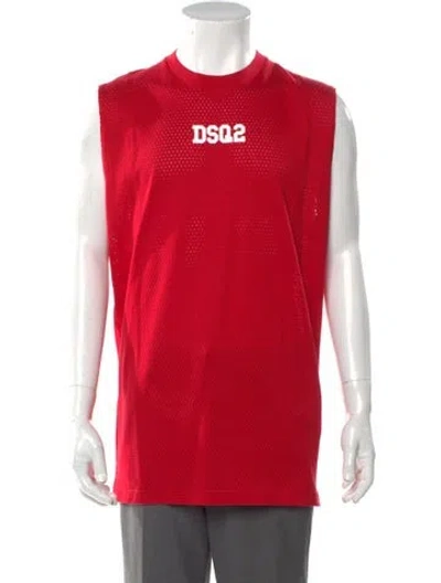 Pre-owned Dsquared2 Graphic Print Crew Neck T-shirt In Red