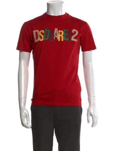 Pre-owned Dsquared2 Graphic Print Crew Neck T-shirt In Red