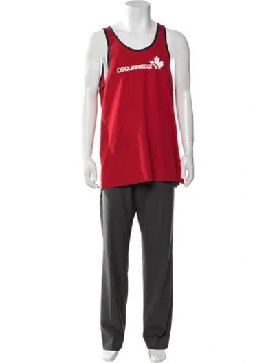 Pre-owned Dsquared2 Graphic Print Crew Neck T-shirt In Red