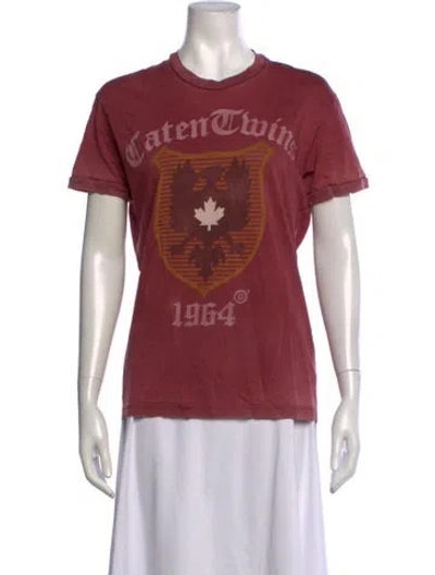 Pre-owned Dsquared2 Graphic Print Crew Neck T-shirt In Red