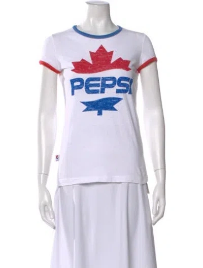 Pre-owned Dsquared2 Graphic Print Crew Neck T-shirt In White