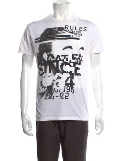 Pre-owned Dsquared2 Graphic Print Crew Neck T-shirt In White