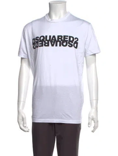 Pre-owned Dsquared2 Graphic Print Crew Neck T-shirt In White