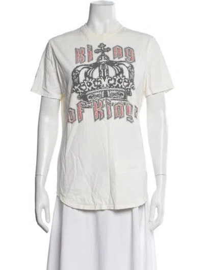Pre-owned Dsquared2 Graphic Print Crew Neck T-shirt In White