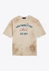 Dsquared2 Graphic Print Distressed T-shirt In Beige