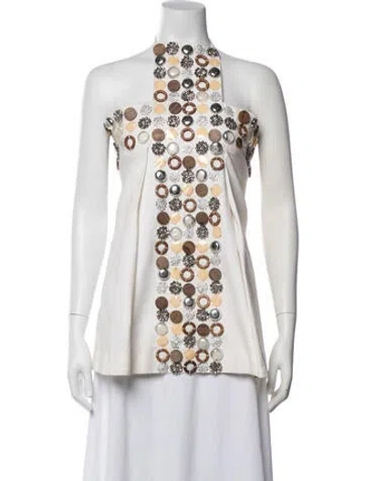 Pre-owned Dsquared2 Graphic Print Halterneck Top In Multicolor
