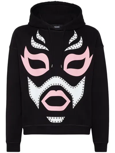Dsquared2 Graphic-print Hoodie In Black