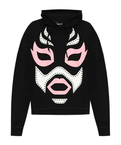 Dsquared2 Graphic-print Hoodie In Black