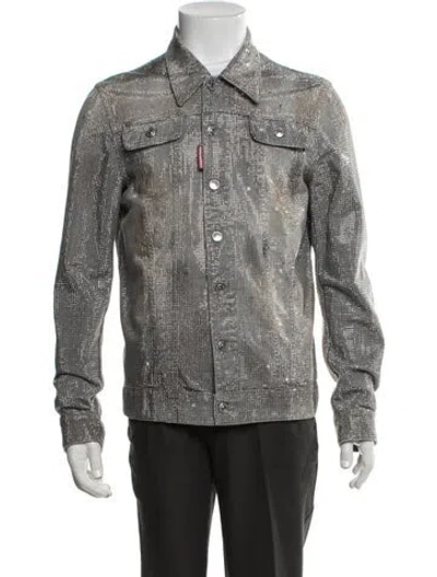 Pre-owned Dsquared2 Graphic Print Jacket In Grey