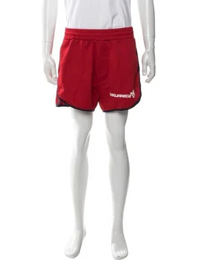 Pre-owned Dsquared2 Graphic Print Jogger Shorts In Blue