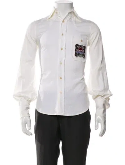 Pre-owned Dsquared2 Graphic Print Long Sleeve Shirt In White