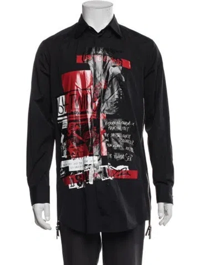 Pre-owned Dsquared2 Graphic Print Long Sleeve Western Shirt In Black