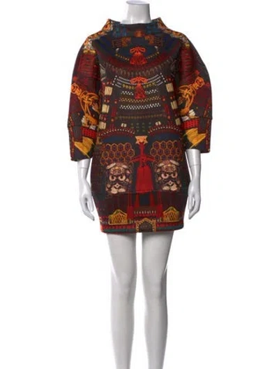 Pre-owned Dsquared2 Graphic Print Mini Dress In Red