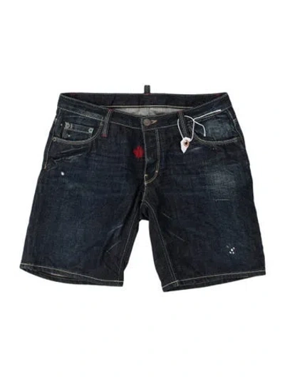 Pre-owned Dsquared2 Graphic Print Mini Shorts W/ Tags In Blue