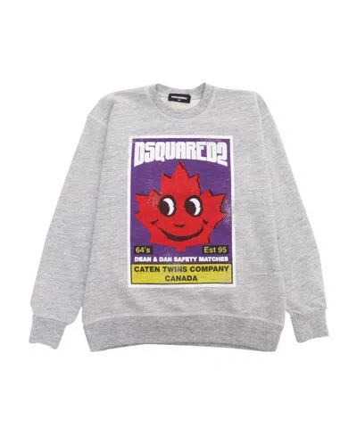 Dsquared2 Logo-print Detail Mélange Sweatshirt In White