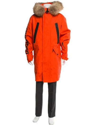 Pre-owned Dsquared2 Graphic Print Parka In Orange