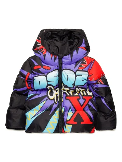 Dsquared2 Babies' Graphic-print Puffer Jacket In Black