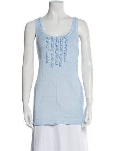 Pre-owned Dsquared2 Graphic Print Scoop Neck Top In Blue