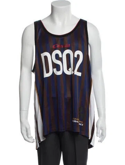 Pre-owned Dsquared2 Graphic Print Scoop Neck T-shirt In Multi