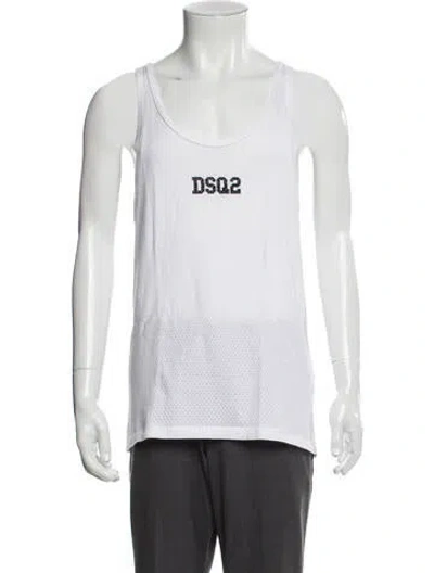 Pre-owned Dsquared2 Graphic Print Scoop Neck T-shirt In Purple