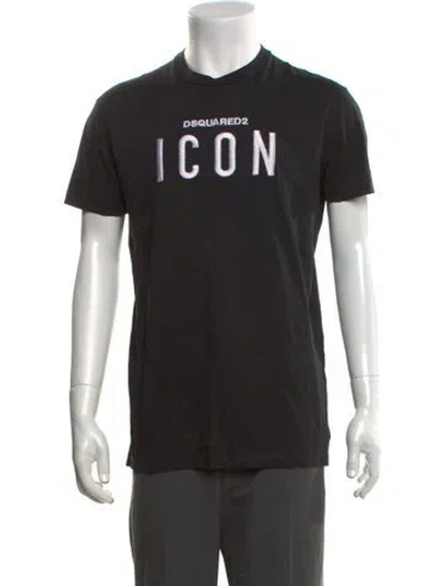 Pre-owned Dsquared2 Graphic Print Short Sleeve Shirt In Black