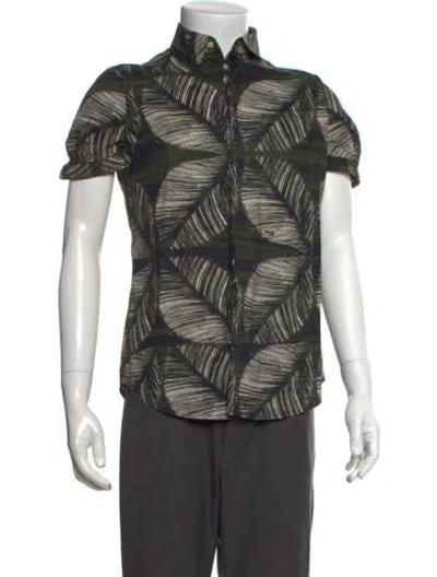 Pre-owned Dsquared2 Graphic Print Short Sleeve Shirt In Green