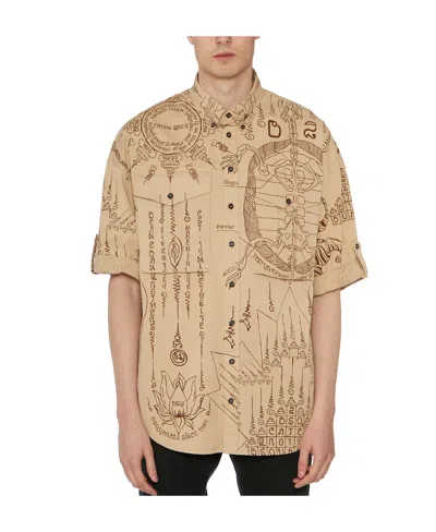 Dsquared2 Graphic-print Short-sleeve Shirt In Nude