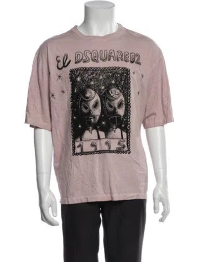 Pre-owned Dsquared2 Graphic Print Short Sleeve Shirt In Pink