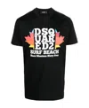 Dsquared2 Cotton Crew-neck T-shirt With Frontal Maxi Print In Black