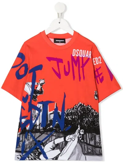 Dsquared2 Graphic-print Short-sleeve T-shirt In Rot