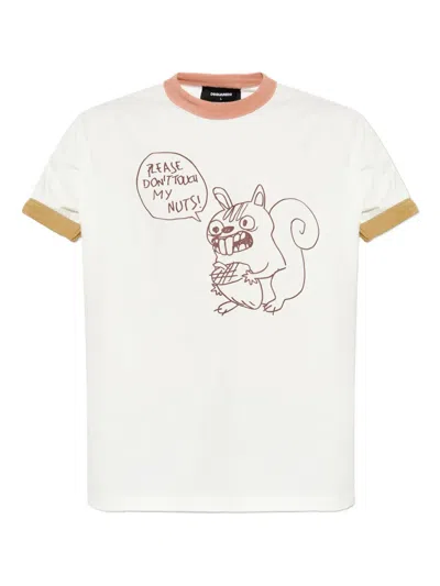 Dsquared2 Graphic-print Short-sleeve T-shirt In White