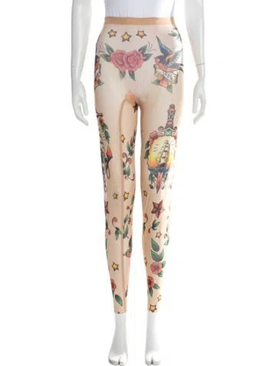 Pre-owned Dsquared2 Graphic Print Skinny Leg Pants W/ Tags In Neutral