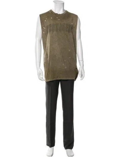 Pre-owned Dsquared2 Graphic Print Sleeveless Shirt In Green