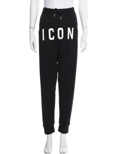 Pre-owned Dsquared2 Graphic Print Sweatpants In Black