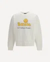 Dsquared2 Men White Crew Neck Sweater With Print On The Front In Cotton Man In White
