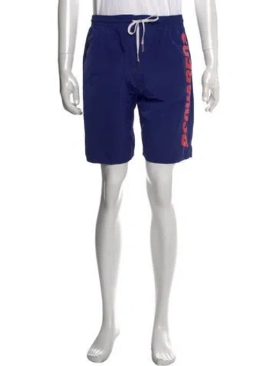 Pre-owned Dsquared2 Graphic Print Swim Trunks In Blue