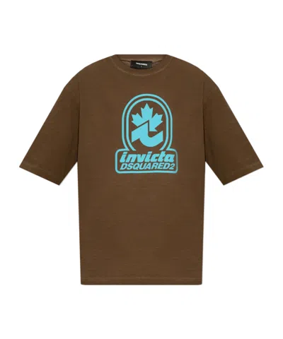 Dsquared2 Graphic-print T-shirt In Brown