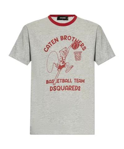 Dsquared2 Graphic-print T-shirt In Gray