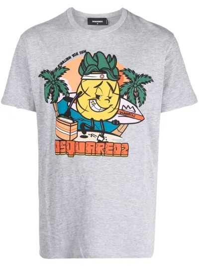 Dsquared2 Graphic Print T-shirt In White