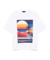 Dsquared2 Summer Lovers Cotton T-shirt With Multicolor Print In White